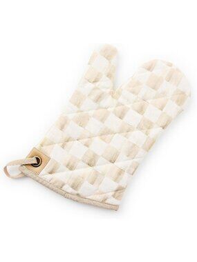 Stylish Brown and White Mocha Check Oven Mitt | Kitchen Essential & Gift Idea
